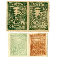 Fałszerstwa znaczka nr 4 i 5 (trąbka pocztowa) obóz VII A – Murnau.
